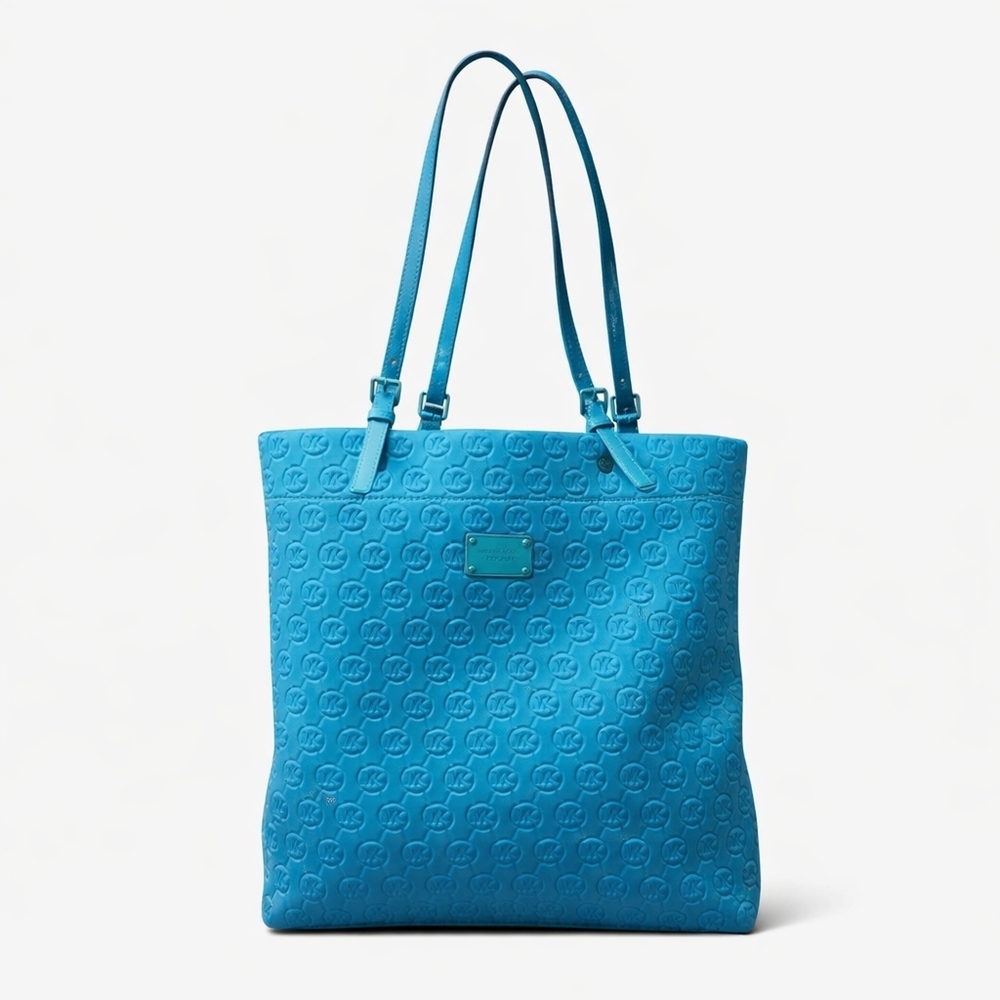 Large Michael Kors Tote JetSet Quilted Bag Turquoise Neoprene